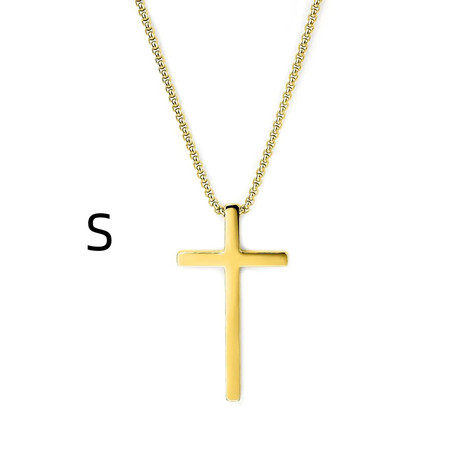 2023 Cross Pendant Necklace Women Men Stainless Steel Link Chain Charm Necklace Cool Boys Girls Punk Hip Hop Jewelry Gift