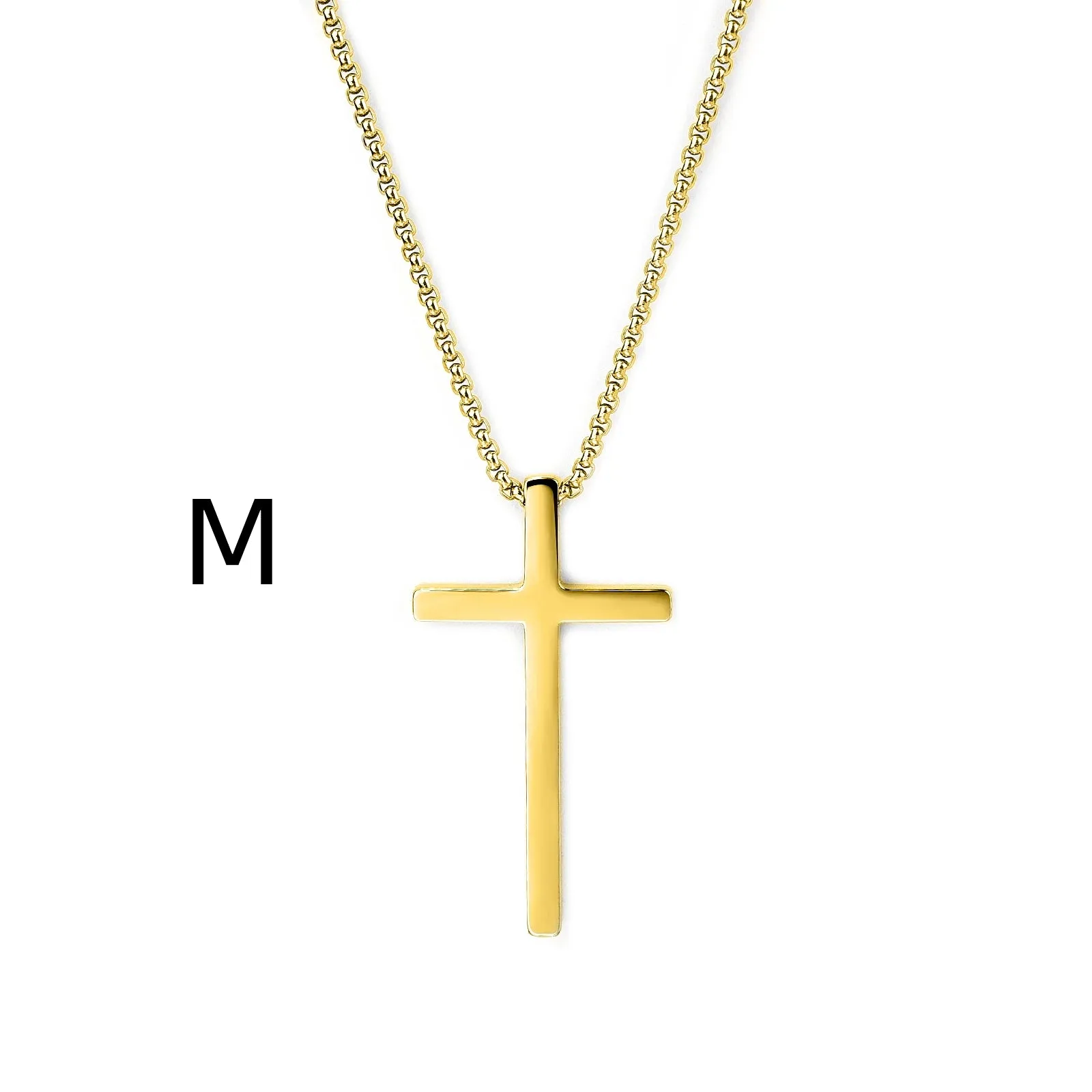 2023 Cross Pendant Necklace Women Men Stainless Steel Link Chain Charm Necklace Cool Boys Girls Punk Hip Hop Jewelry Gift