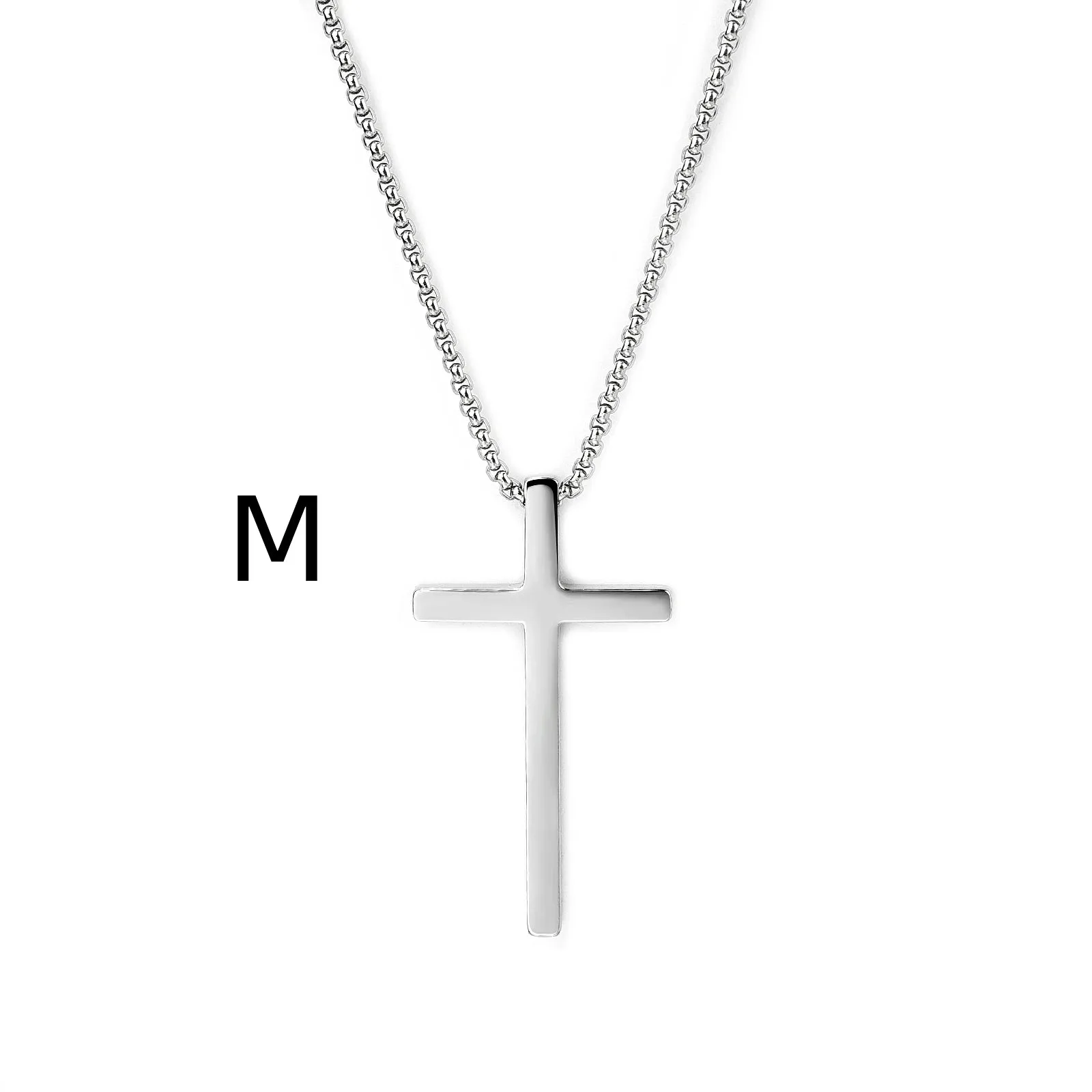 2023 Cross Pendant Necklace Women Men Stainless Steel Link Chain Charm Necklace Cool Boys Girls Punk Hip Hop Jewelry Gift