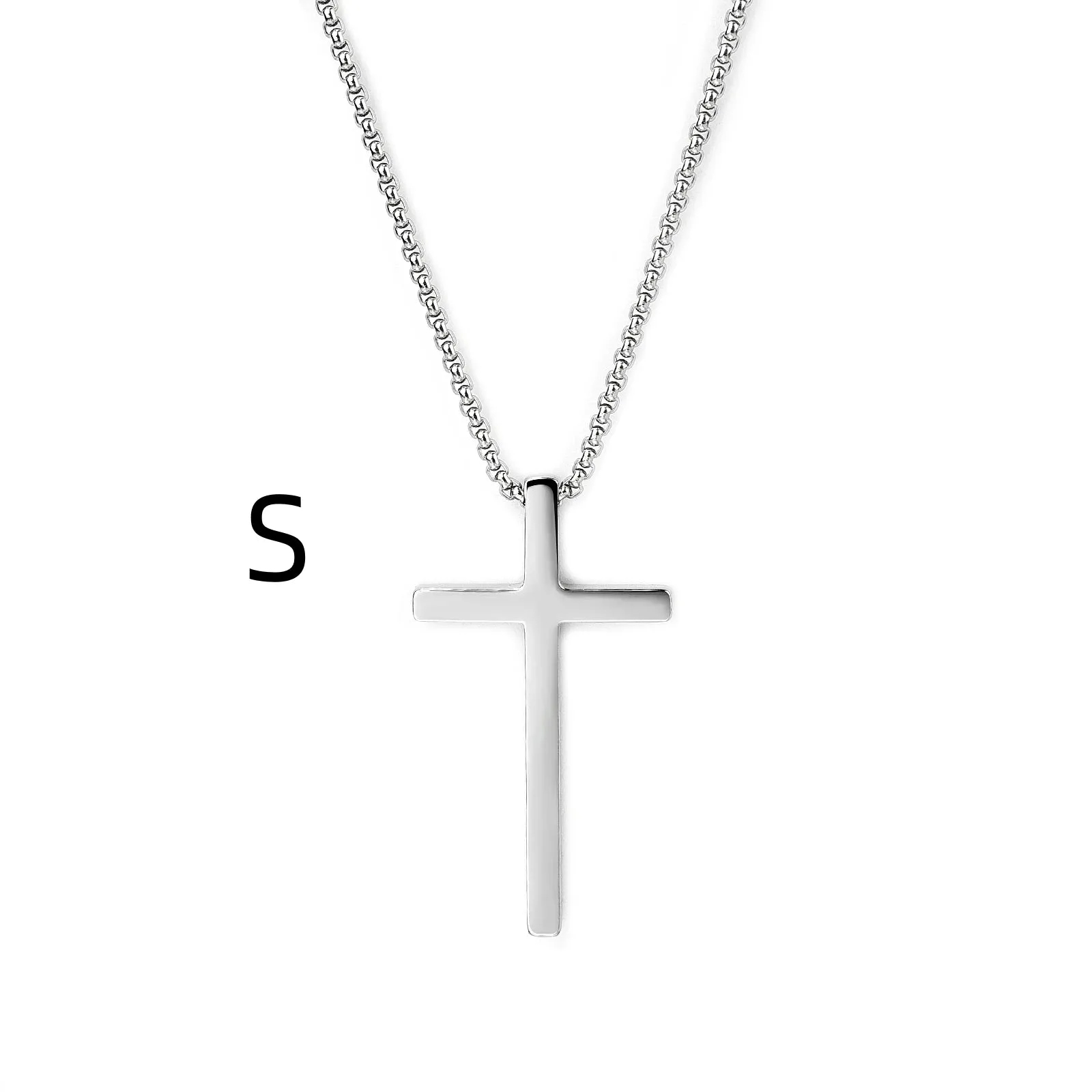 2023 Cross Pendant Necklace Women Men Stainless Steel Link Chain Charm Necklace Cool Boys Girls Punk Hip Hop Jewelry Gift