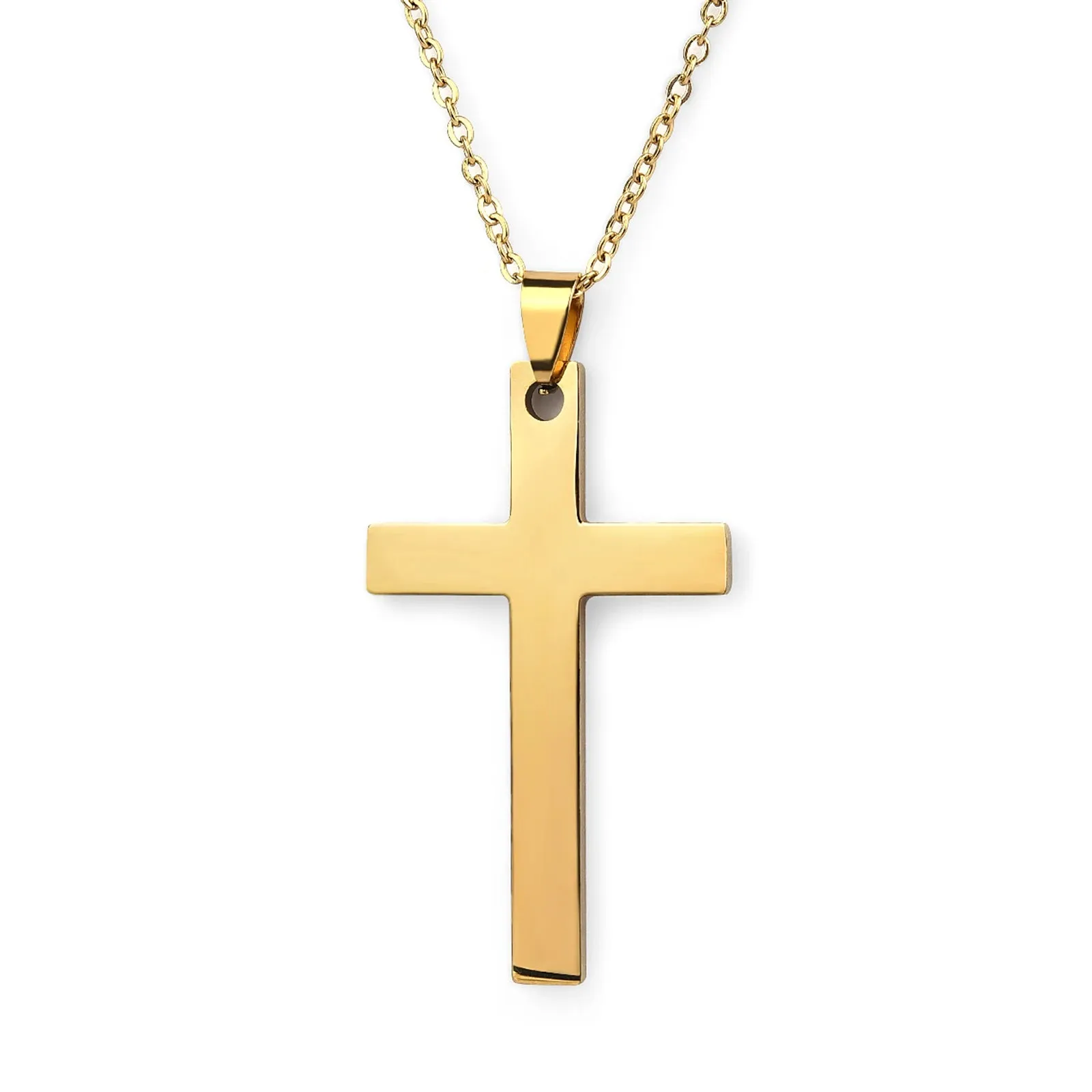 2023 Cross Pendant Necklace Women Men Stainless Steel Link Chain Charm Necklace Cool Boys Girls Punk Hip Hop Jewelry Gift