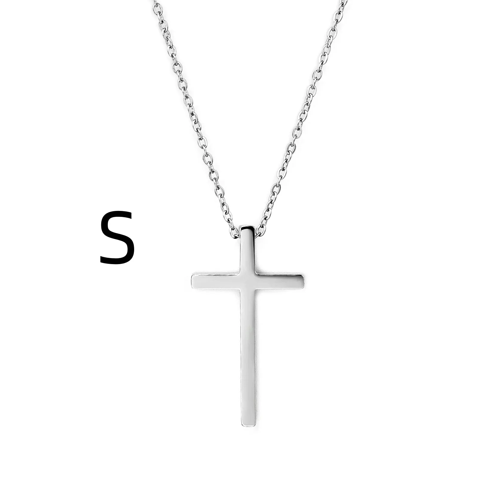 2023 Cross Pendant Necklace Women Men Stainless Steel Link Chain Charm Necklace Cool Boys Girls Punk Hip Hop Jewelry Gift