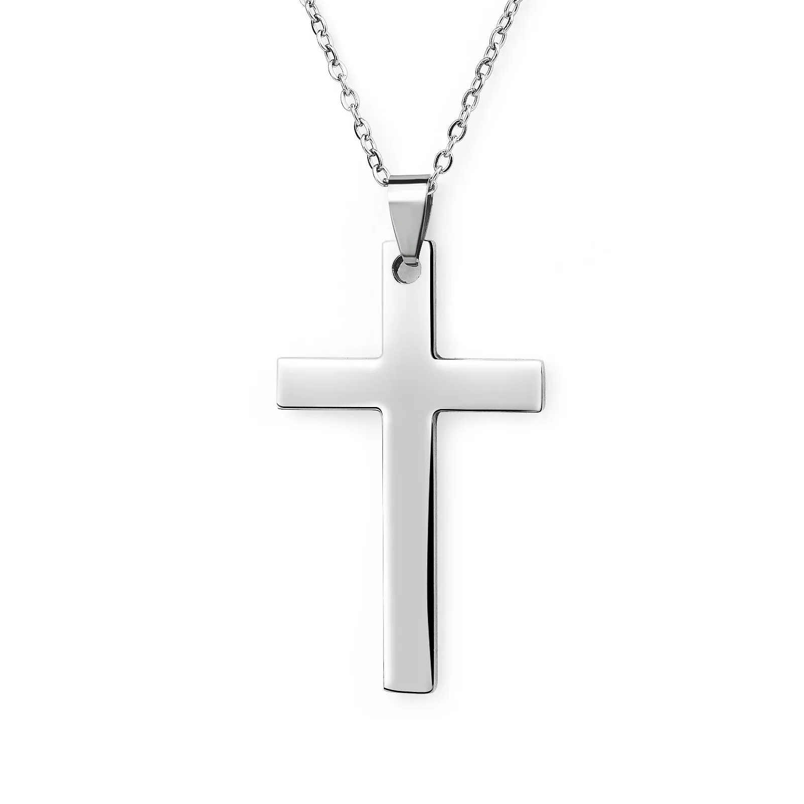 2023 Cross Pendant Necklace Women Men Stainless Steel Link Chain Charm Necklace Cool Boys Girls Punk Hip Hop Jewelry Gift