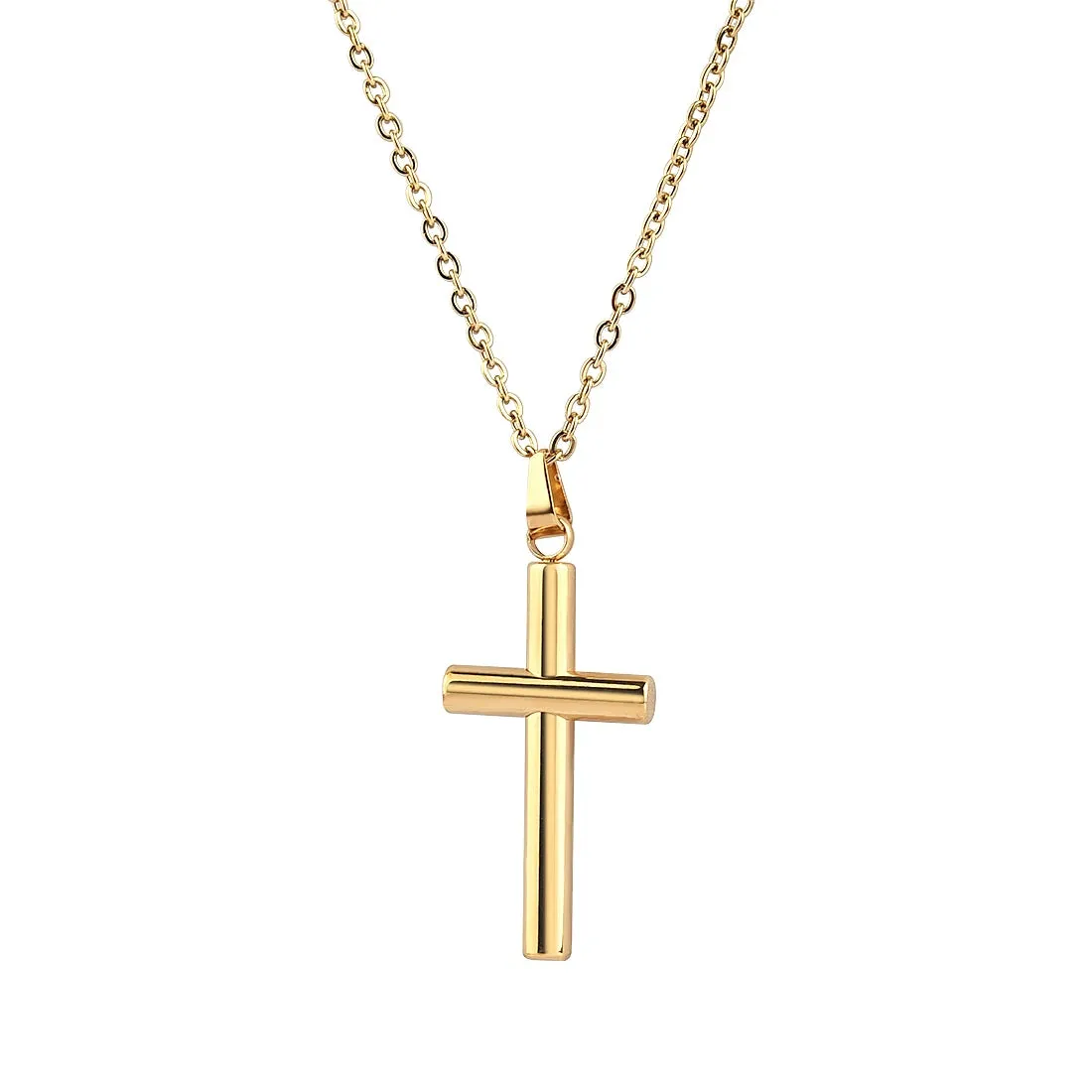 2023 Cross Pendant Necklace Women Men Stainless Steel Link Chain Charm Necklace Cool Boys Girls Punk Hip Hop Jewelry Gift