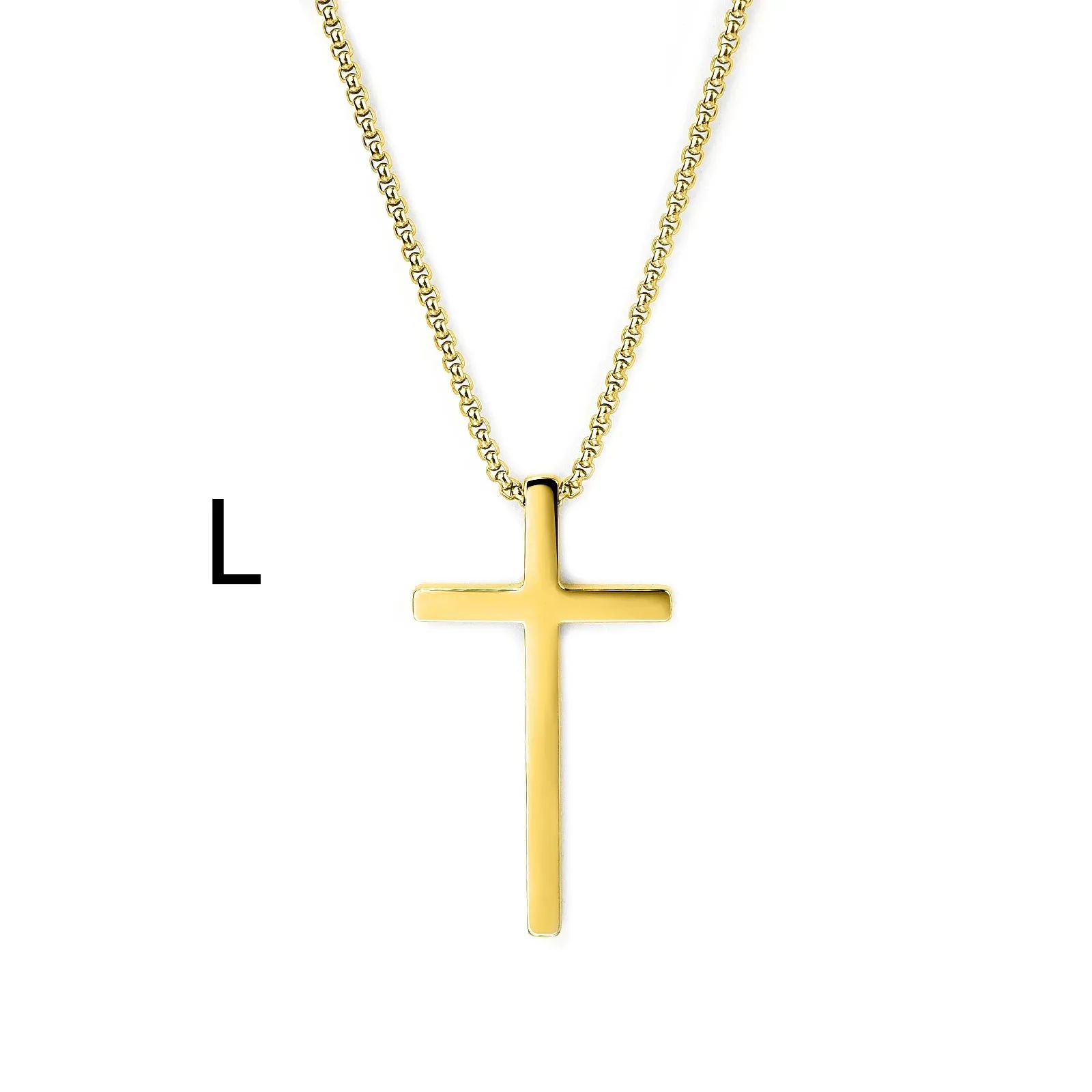 2023 Cross Pendant Necklace Women Men Stainless Steel Link Chain Charm Necklace Cool Boys Girls Punk Hip Hop Jewelry Gift