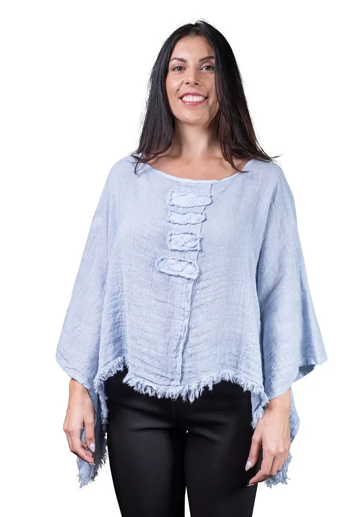 Aiyana Crinkle Linen Patch Top (BQ135)