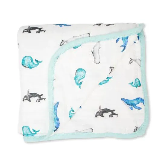 Bamboo Crib Quilt - Whales