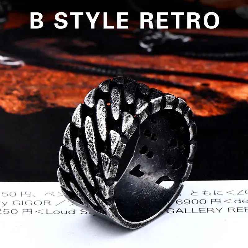 Beier 316L Stainless Steel Gothic Personality Chain Ring Man Goth  Fashion 2017 Men's Accessories  LR175