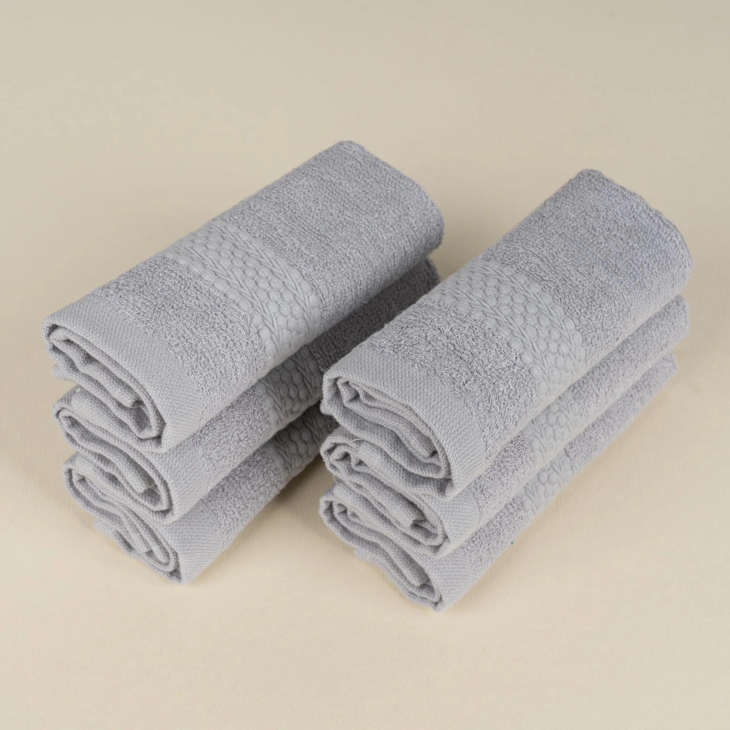 BePlush 450 GSM Bamboo Face Towel Set of 6 | Ultra Soft, Absorbent, & Quick Dry Towels for Gym, Travel | Suitable for Sensitive Skin, Anti Bacterial Napkins for Face | 30 * 30 Cms (6, Grey)