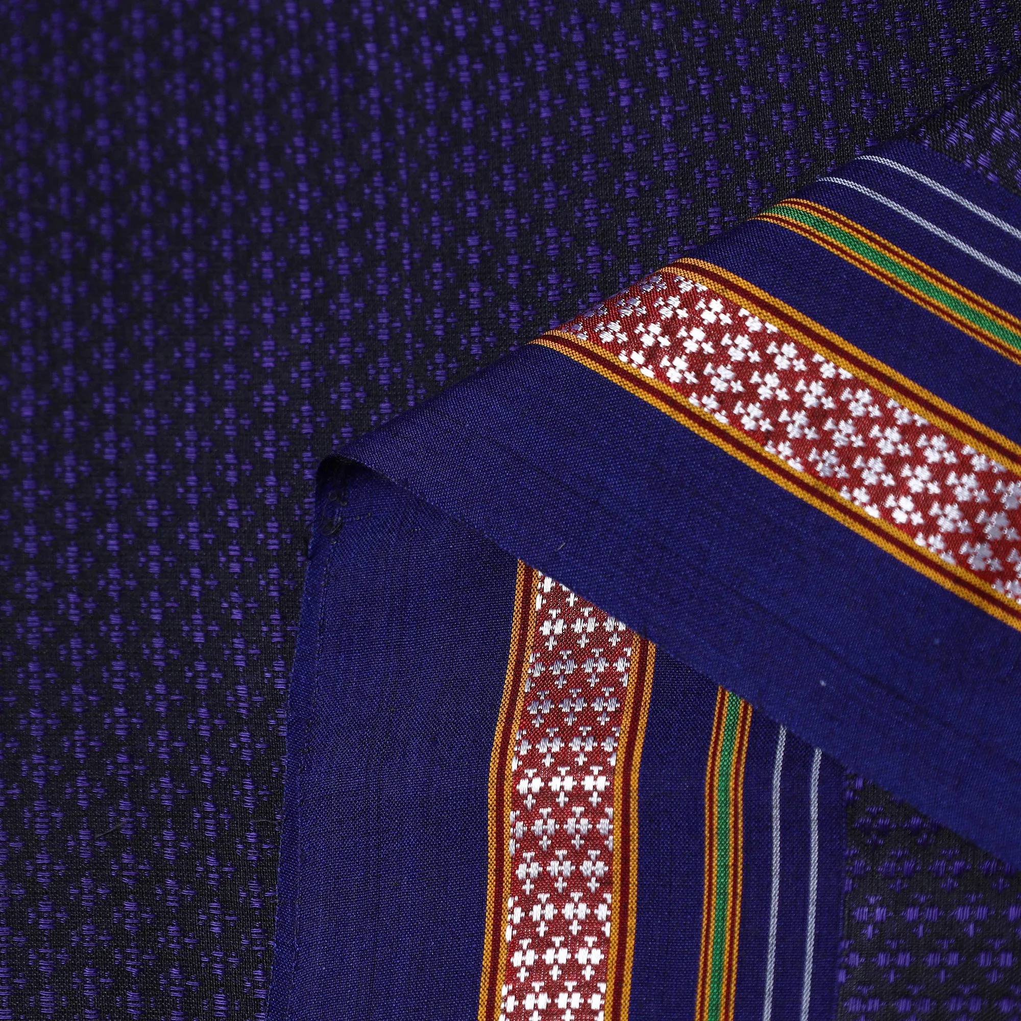 Blue - Traditional Khun Weave Cotton Fabric 24