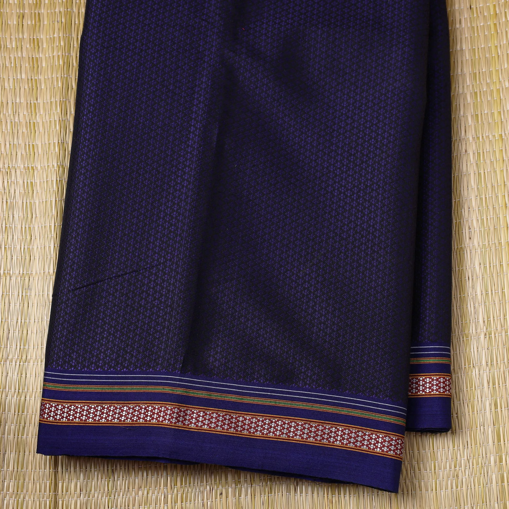 Blue - Traditional Khun Weave Cotton Fabric 24