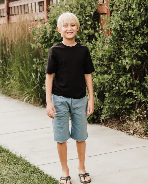 Boys Amazingly Soft Cotton Lightweight Fleece Shorts | Charcoal