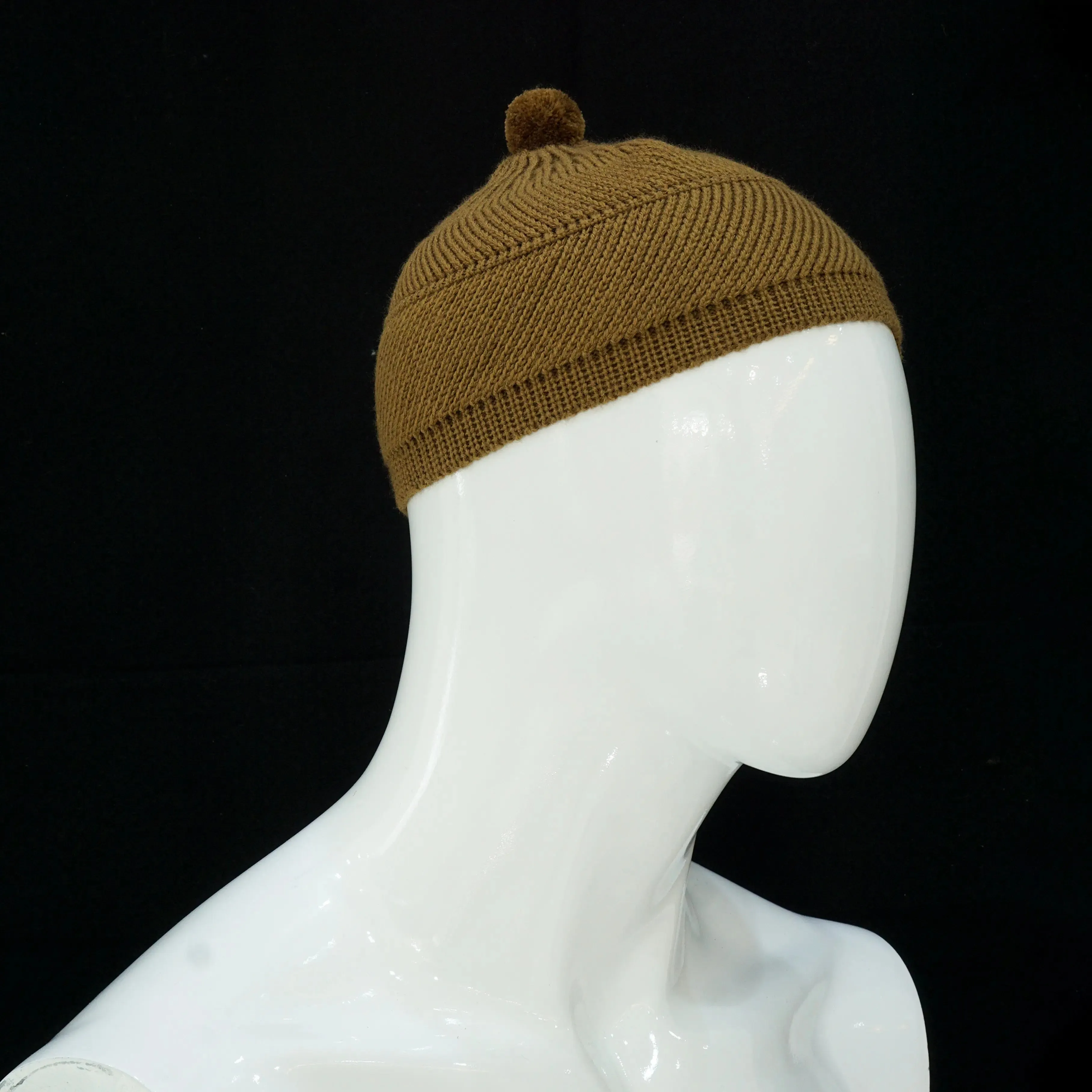 Brown - Warm Knitted Prayer Hat