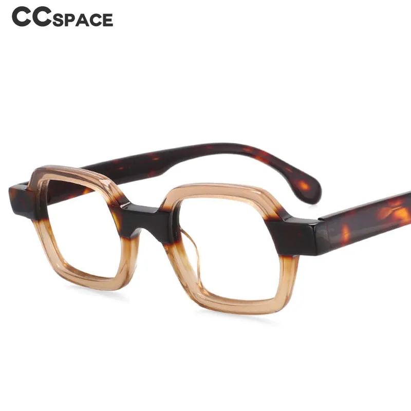 CCspace Unisex Full Rim Square Acetate Small Punk Frame Eyeglasses 49804