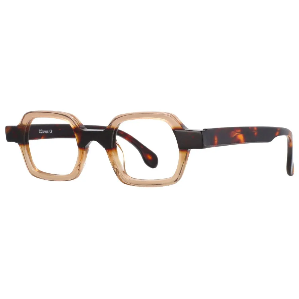 CCspace Unisex Full Rim Square Acetate Small Punk Frame Eyeglasses 49804