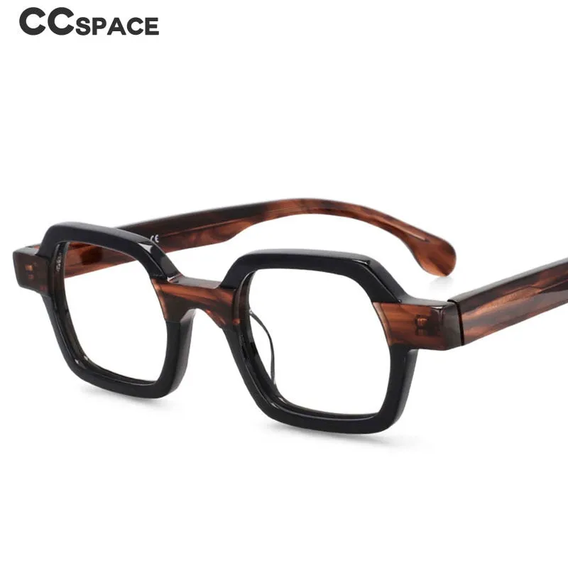 CCspace Unisex Full Rim Square Acetate Small Punk Frame Eyeglasses 49804