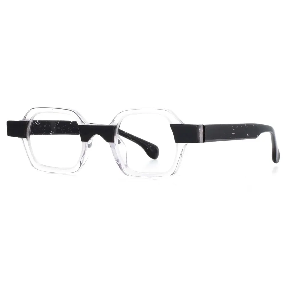 CCspace Unisex Full Rim Square Acetate Small Punk Frame Eyeglasses 49804