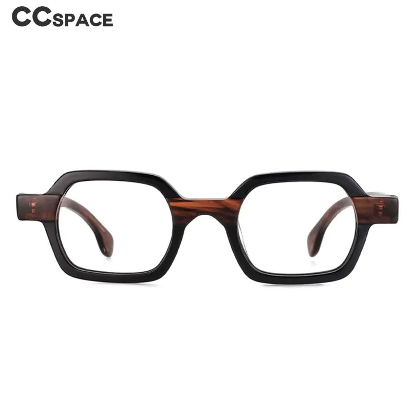 CCspace Unisex Full Rim Square Acetate Small Punk Frame Eyeglasses 49804