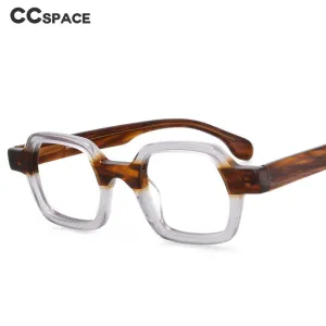 CCspace Unisex Full Rim Square Acetate Small Punk Frame Eyeglasses 49804