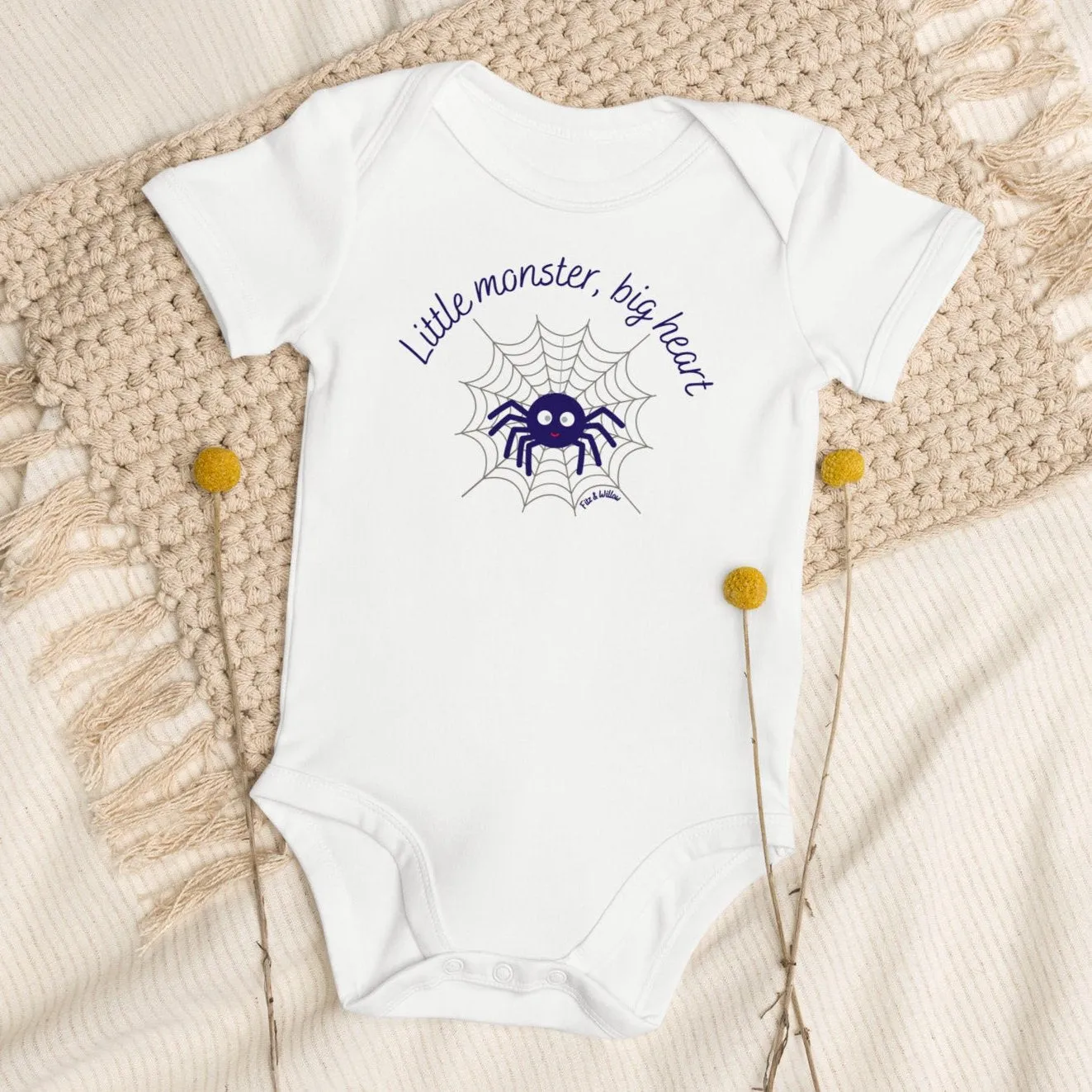 Cute Spider Web Bodysuit - 100% Organic Cotton & Vegan