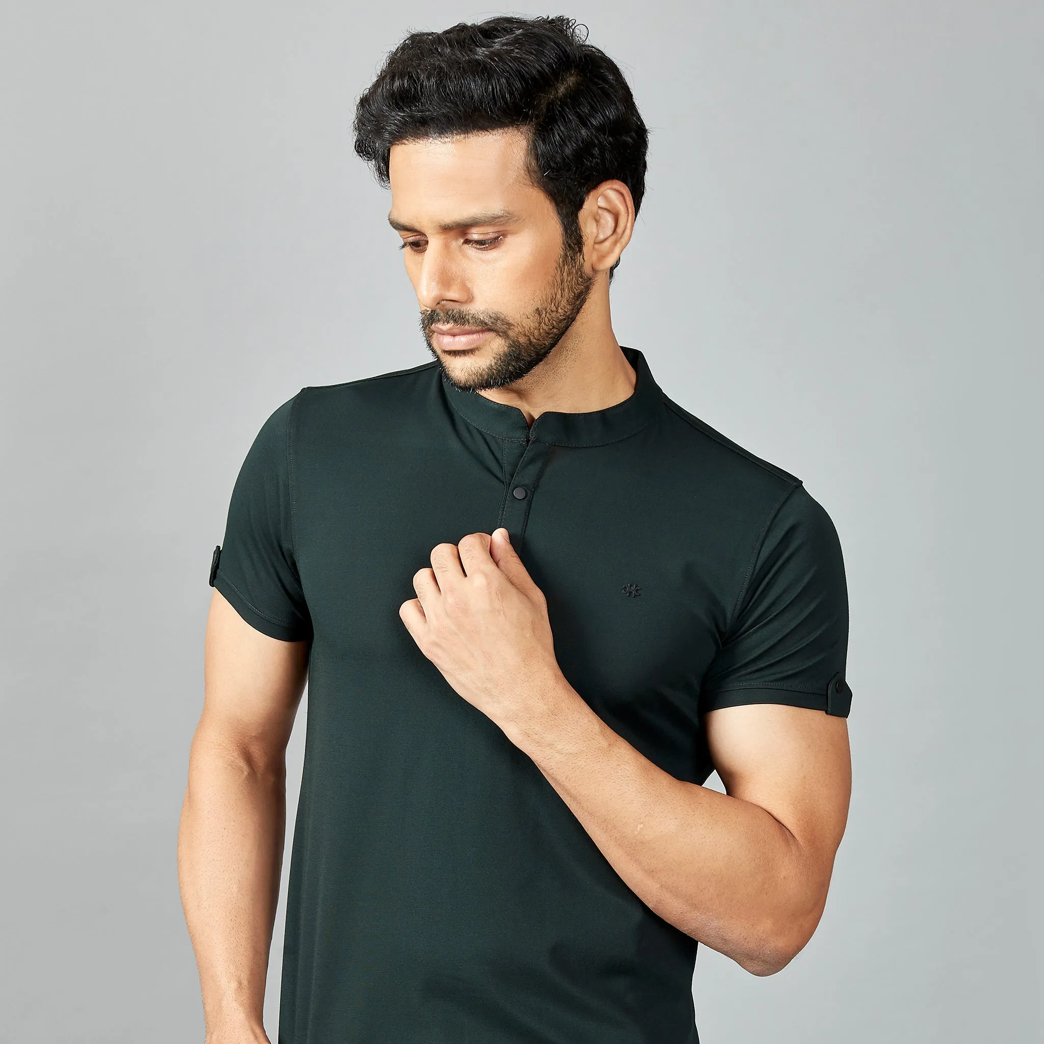 Dark Grey Henley T-shirt