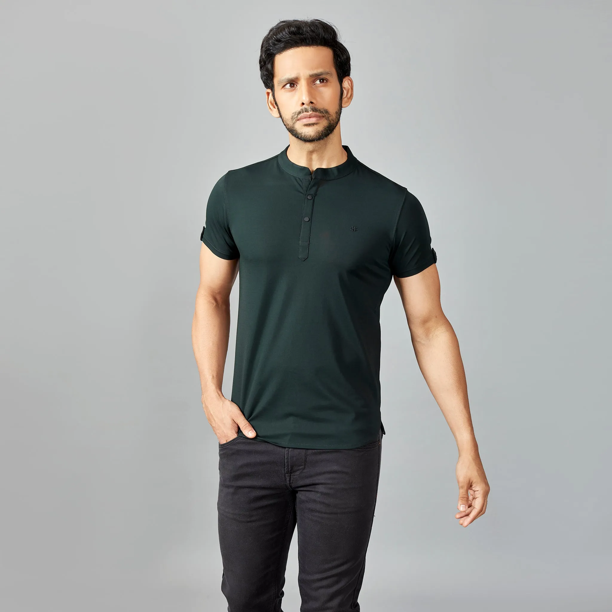 Dark Grey Henley T-shirt