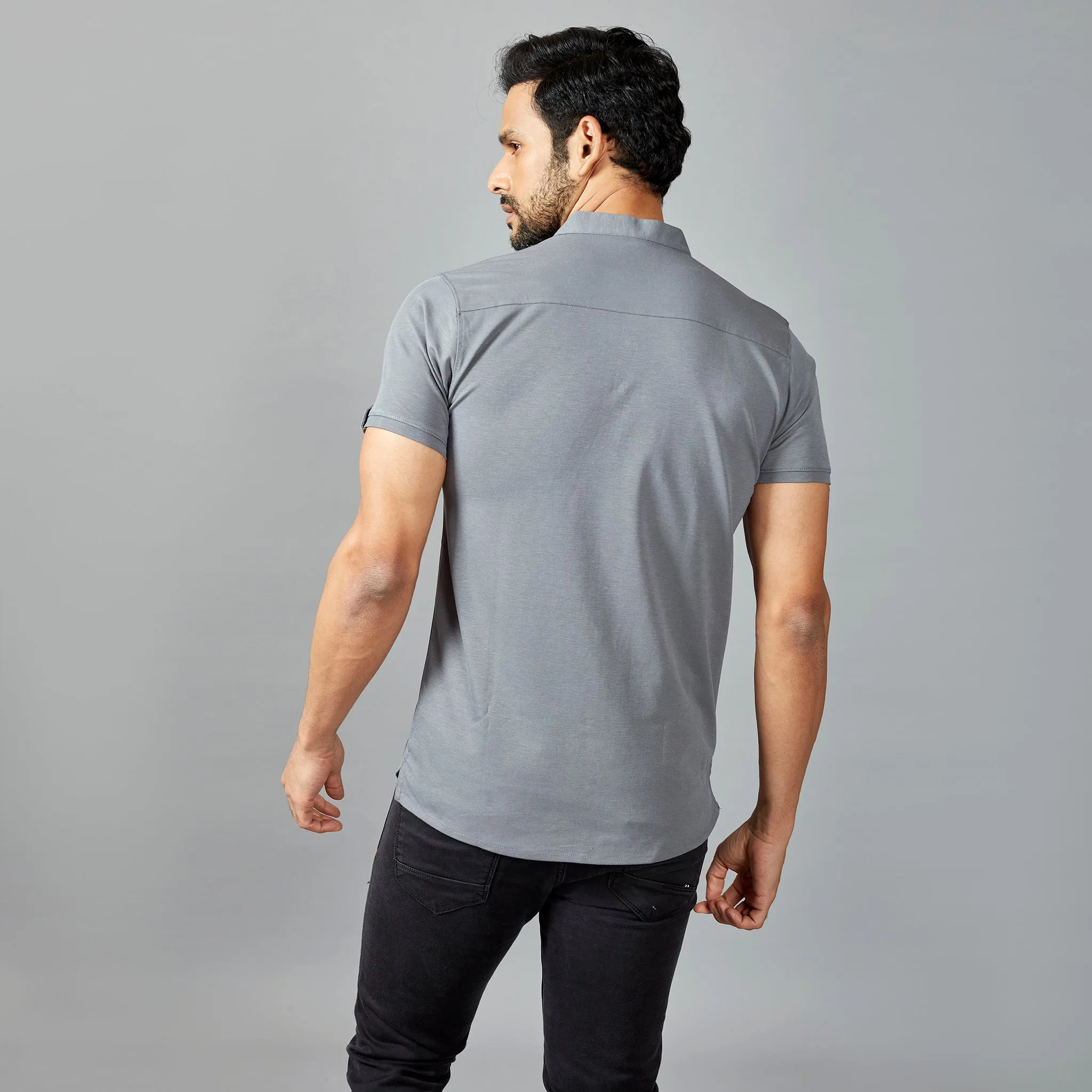 Dark Grey Henley T-shirt