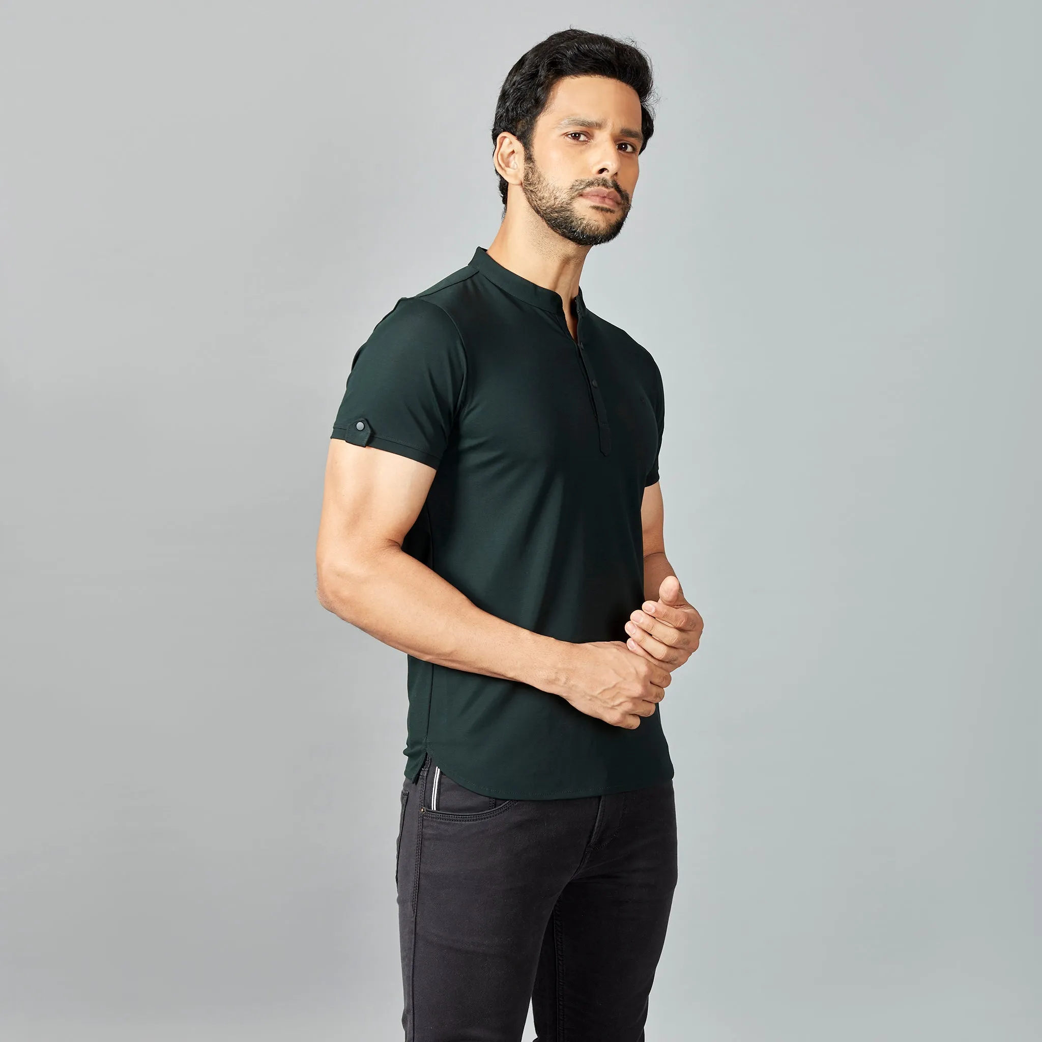 Dark Grey Henley T-shirt