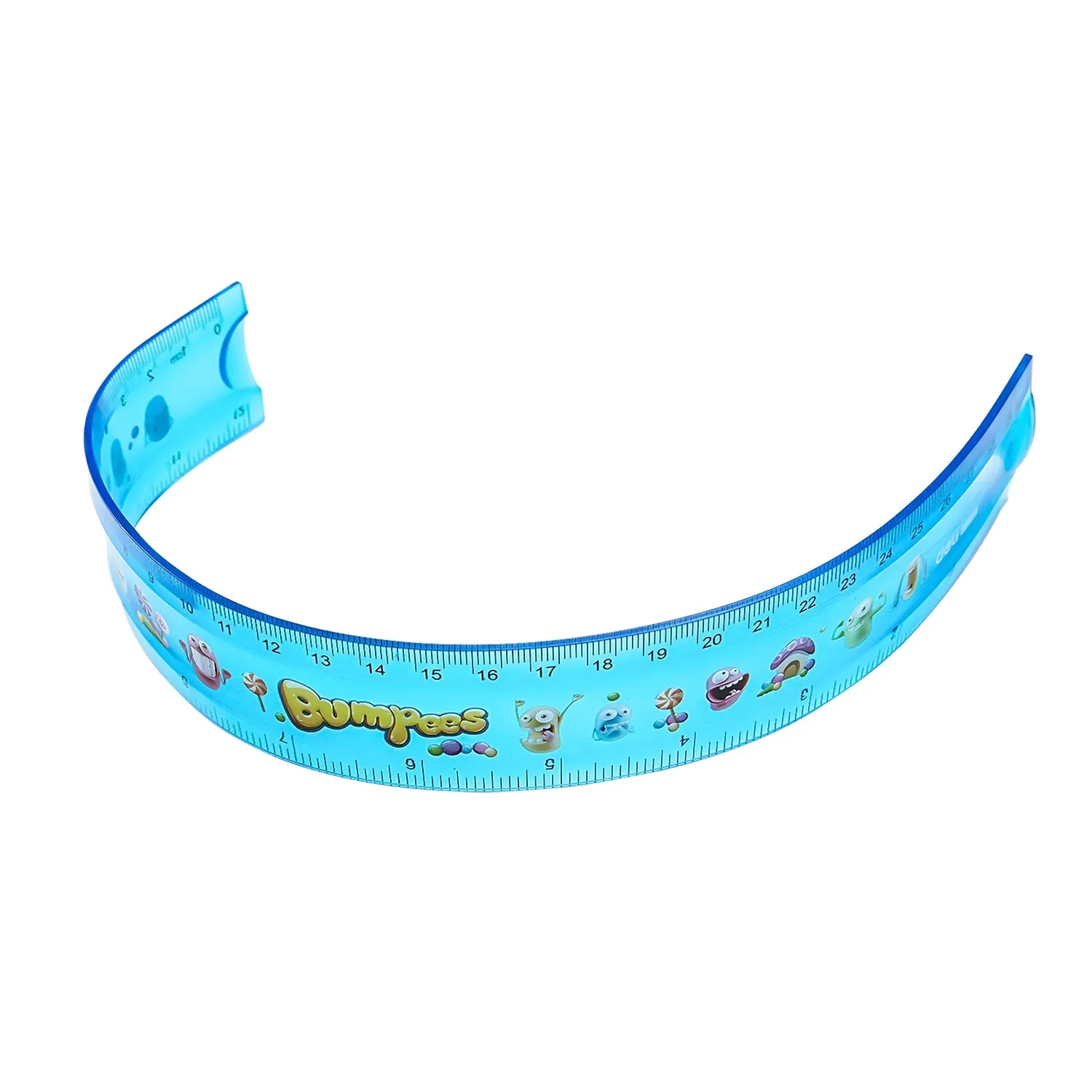 Deli Printed EcoPVC Flexible Ruler 30cm Translu. Blue