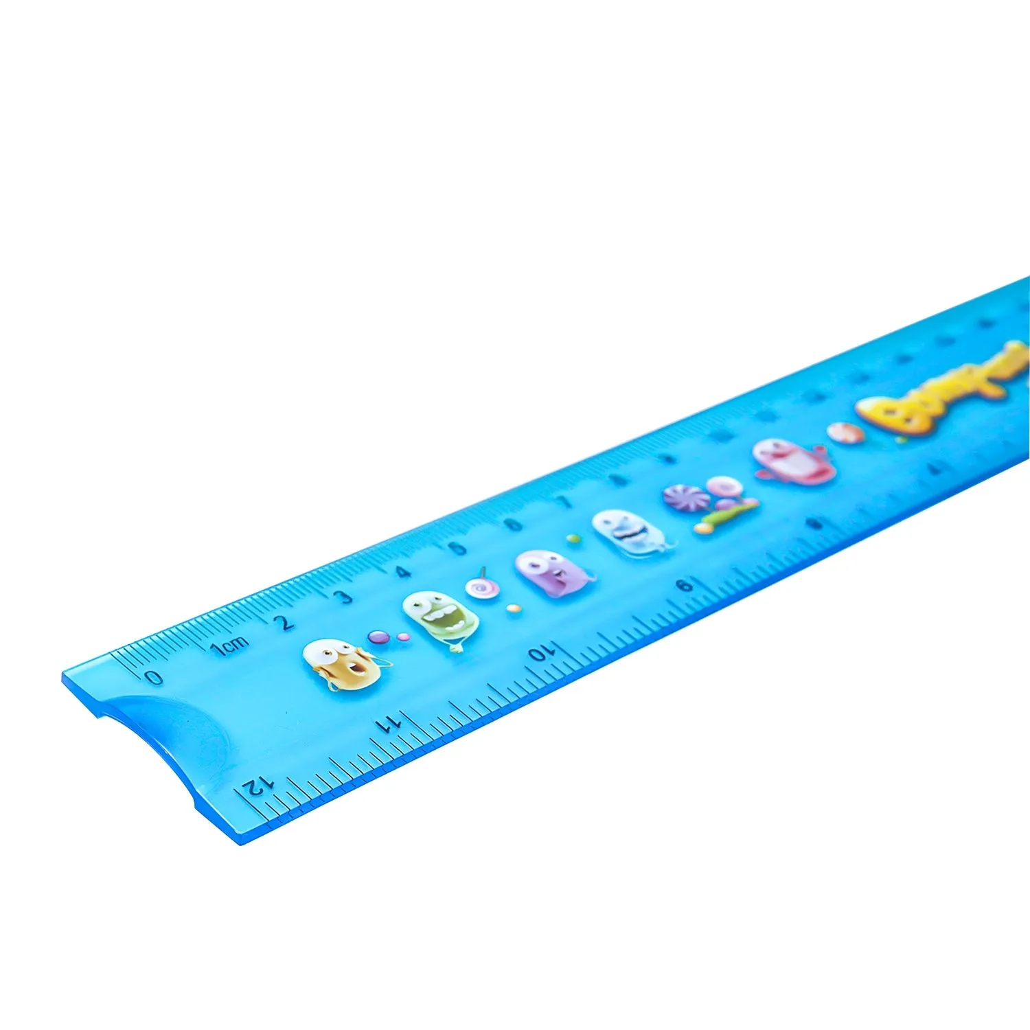 Deli Printed EcoPVC Flexible Ruler 30cm Translu. Blue