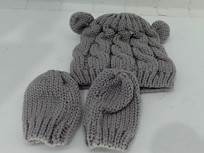 Ezi Closed Knit Baby Hat and Mittens Set