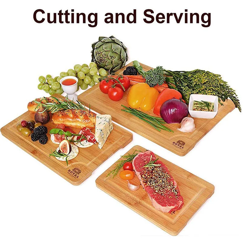 Factory Direct Supply Of Bamboo And Wood Cutting Board Three-Piece Set Of Spot Cutting Board Foreign Trade Cutting Board