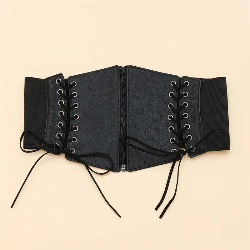 Fashion Punk PU Leather Corset Belt: Gothic Waist Girdle - Hip Hop Statement Piece