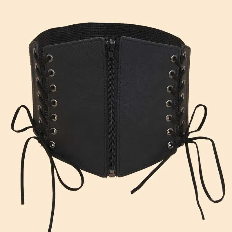 Fashion Punk PU Leather Corset Belt: Gothic Waist Girdle - Hip Hop Statement Piece