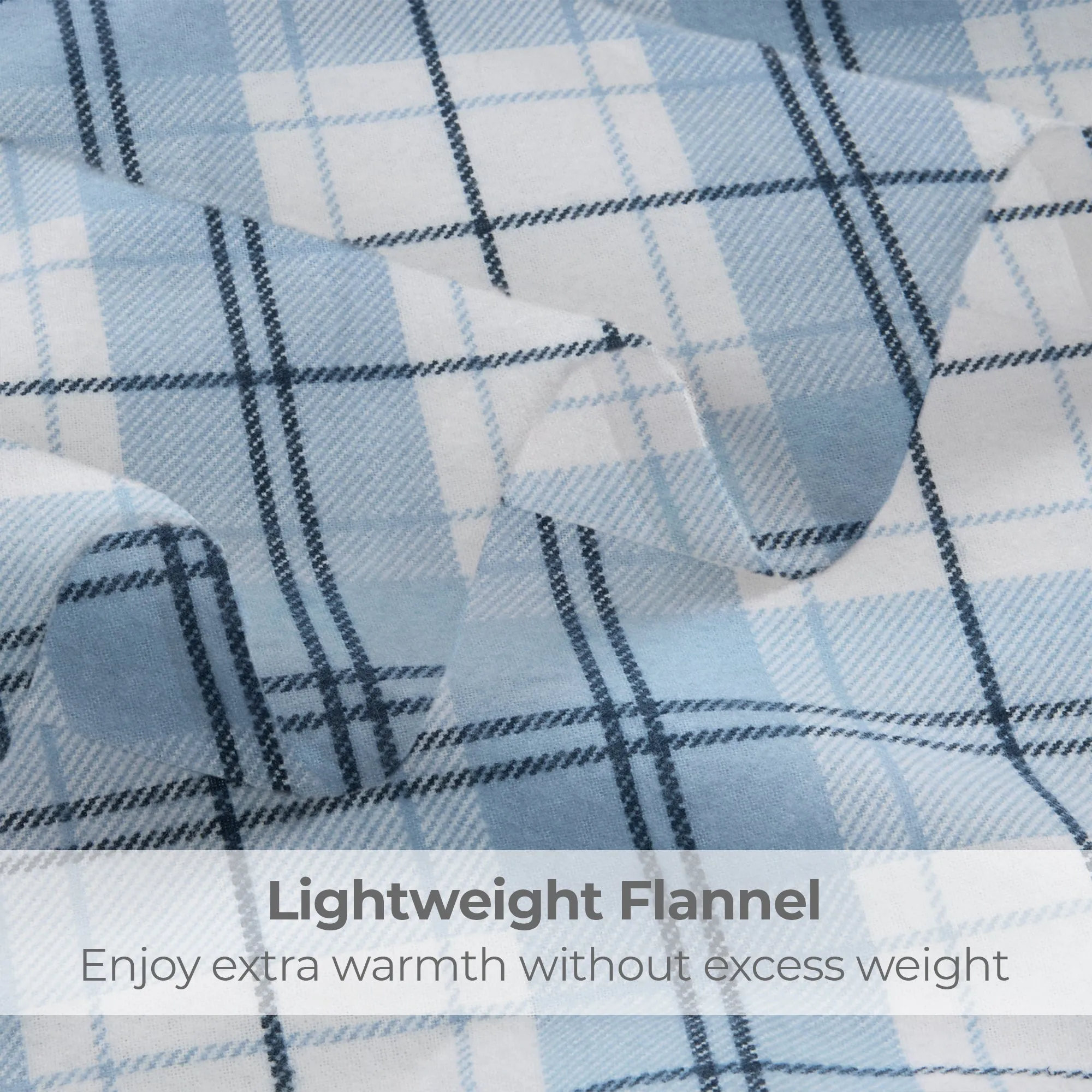 Flannel Cotton Sheet Set, Lightweight 160GSM