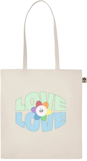 Flower Love is Love Design - Essential ecru organic cotton tote bag