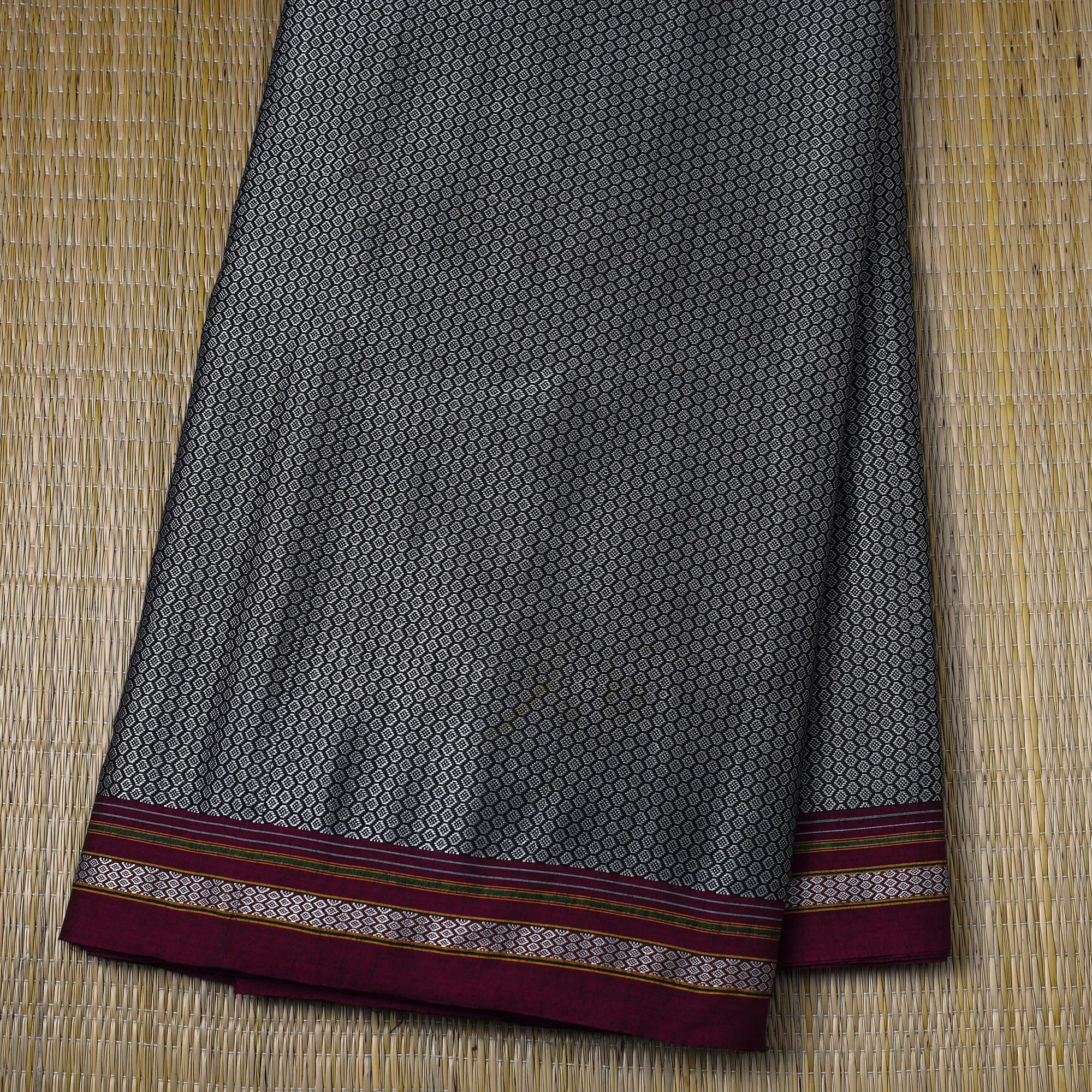 Grey - Traditional Khun Weave Cotton Fabric 41