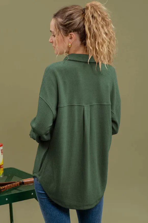 Half Button Side Pocket Tops - 2 Colors!