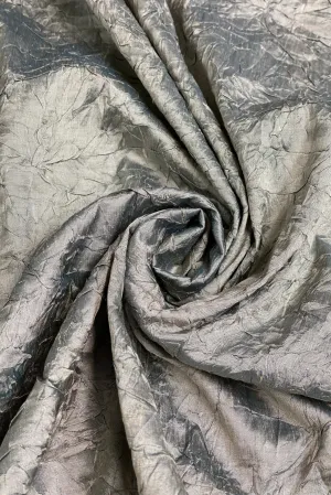 Icy Gray Marble Crushed Silk Dupion Fabric