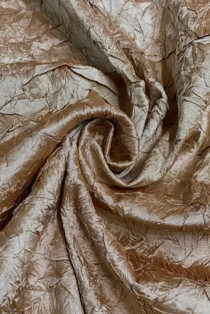 Inca Gold Marble Crushed Silk Dupion Fabric