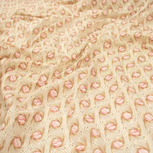 Japanese Pure Cotton Lawn Prints Design-143 Brown Swirl on Cream