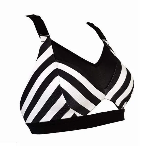 Jayne Top Harlequin - Black and White Stripes