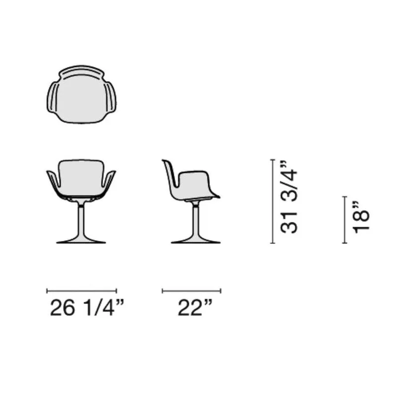 Juli Plastic Chair with Column Base