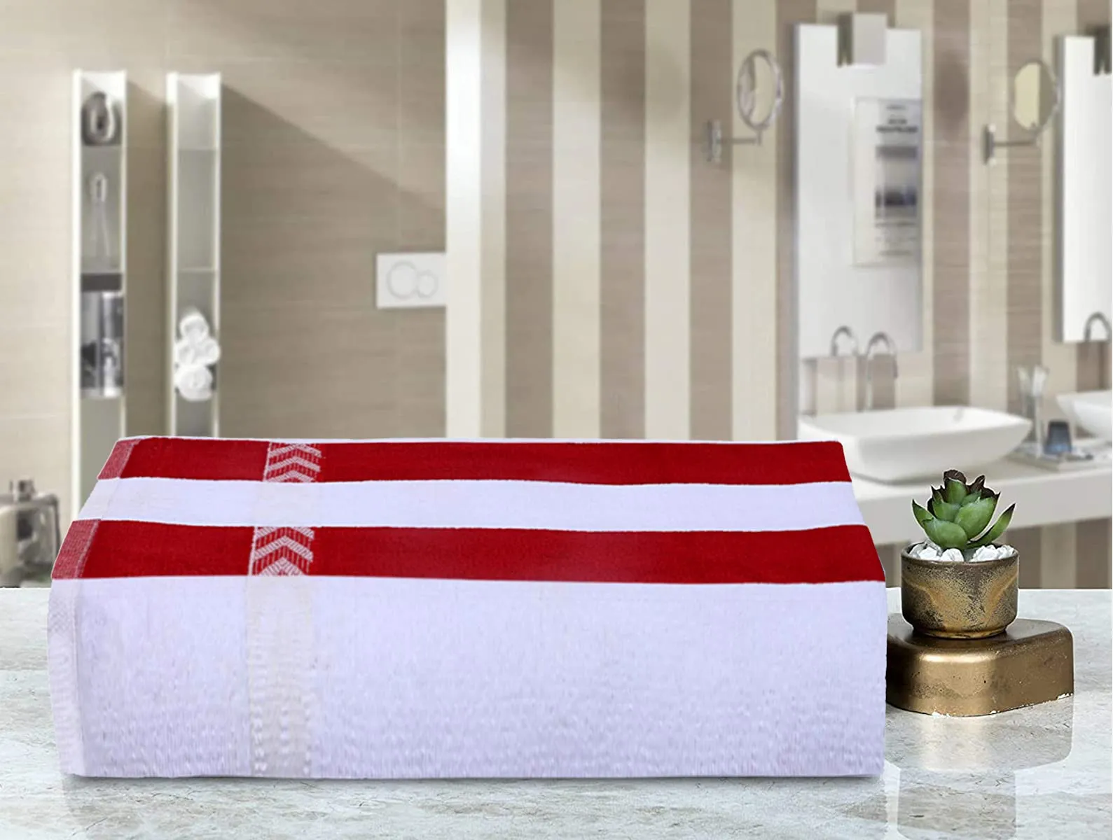 Kuber Industries Cotton Bath Towel Super Soft, Fluffy, and Absorbent, Perfect for Daily Use 100% Cotton Towels, 400 GSM- Pack of 2 (Blue & Pink), (Model: HS_37_KUBMART019835)