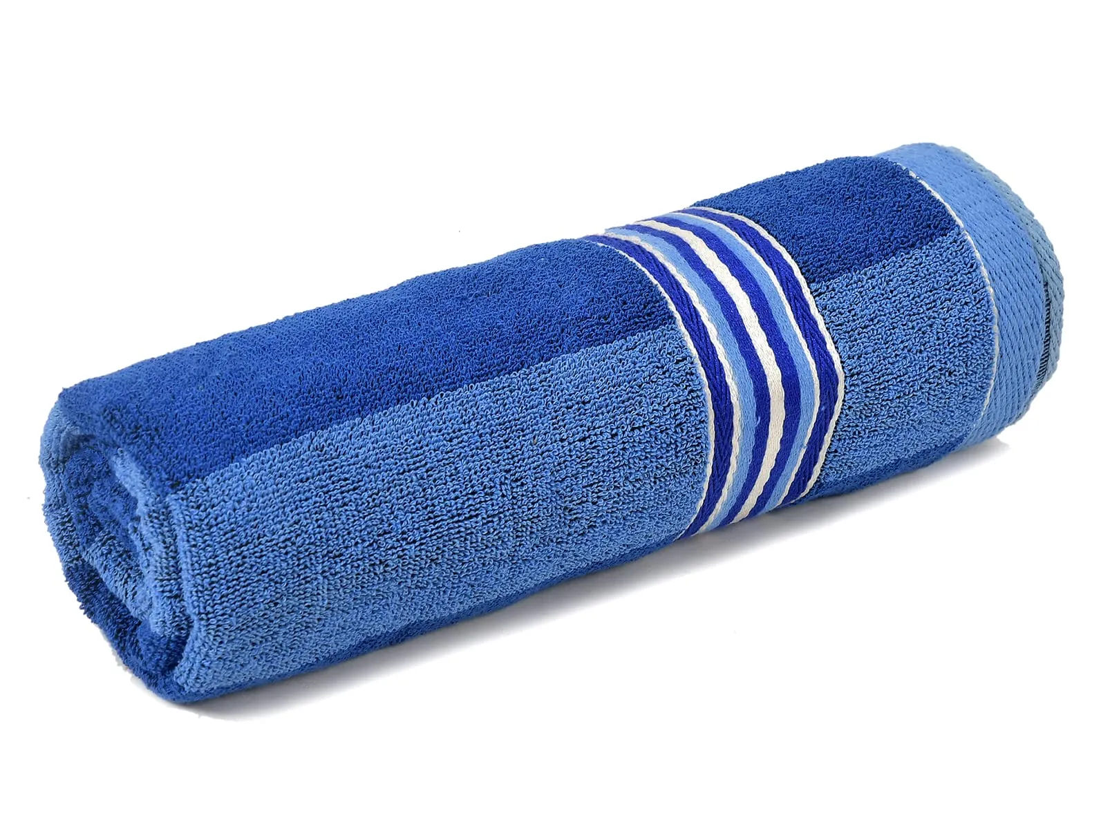 Kuber Industries Lining Design Soft Cotton Bath Towel, 30"x60" (Blue)-44KM0551