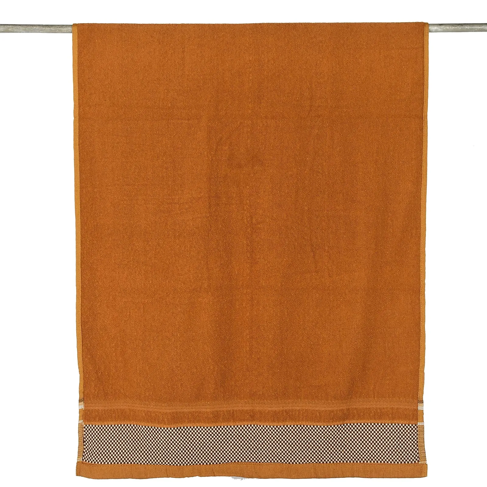 Kuber Industries Luxurious, Soft Cotton Bath Towel with Check Border, 30"x60"(Brown)