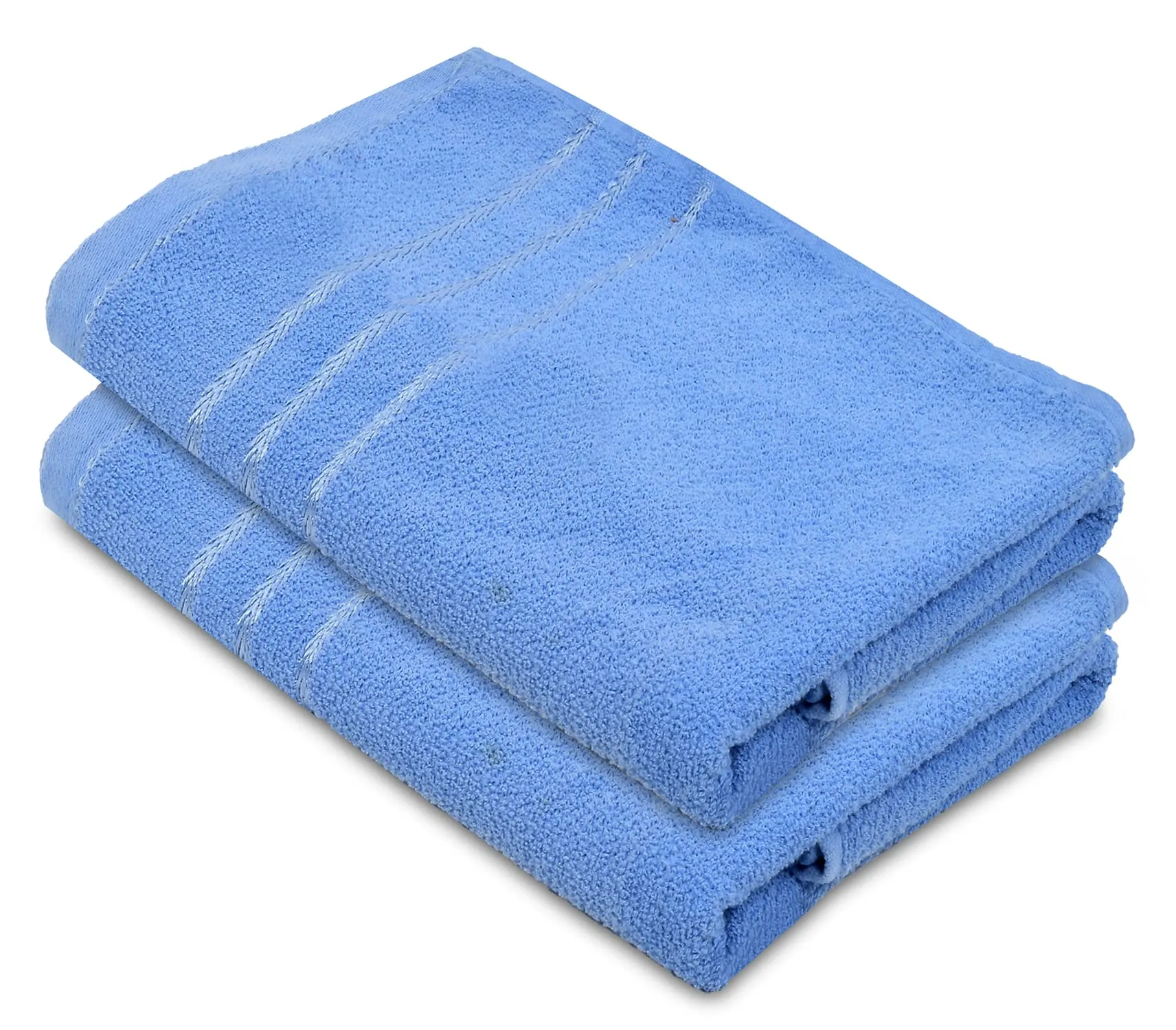 Kuber Industries Premium Design Soft Cotton Bath Towel, 30"x60", Pack of 2 (Blue), Standard (HS39KUBMART023839)