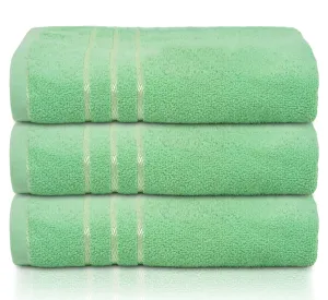 Kuber Industries Premium Super Soft, Fluffy, and Absorbent, Cotton Bath Towel Perfect for Daily Use, 30"x60", Pack of 3 (Green), Standard (HS39KUBMART023848)