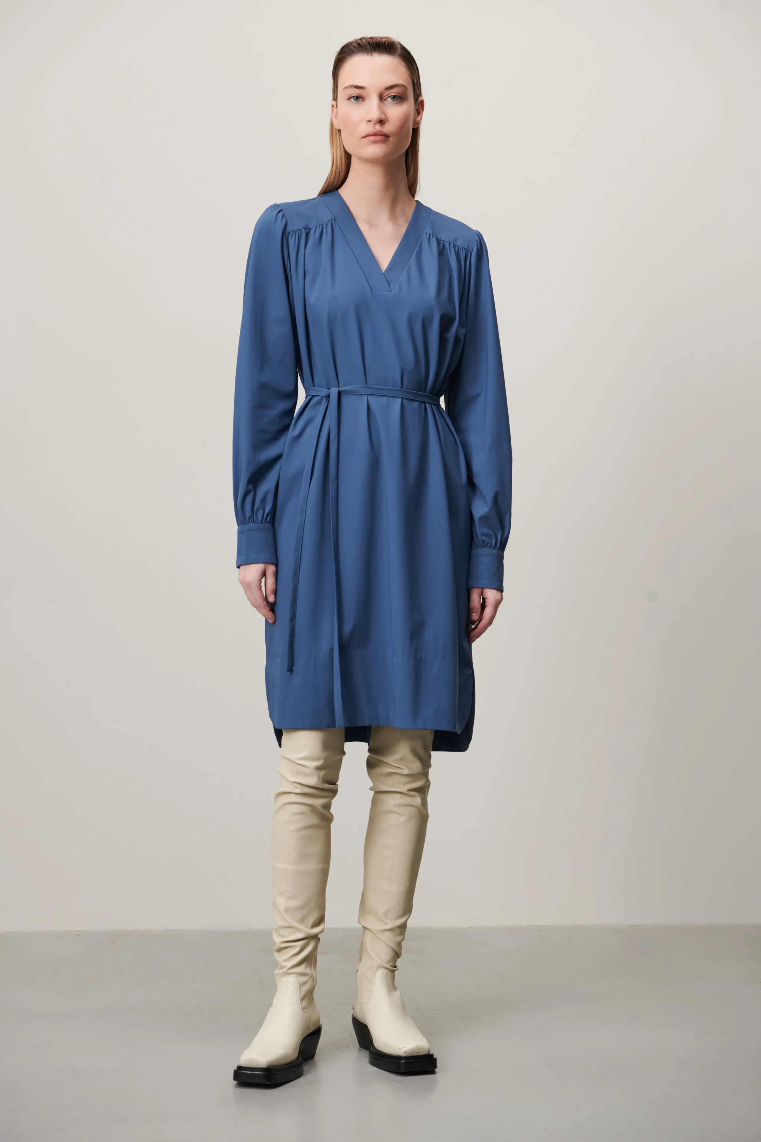 Lizette Dress Technical Jersey | Mid Blue