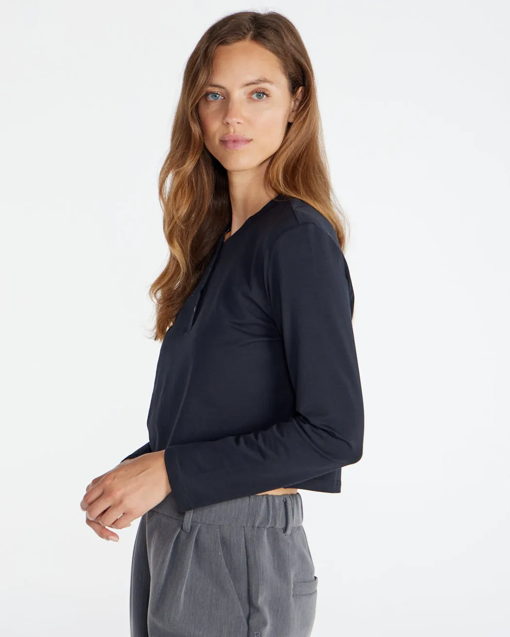 LUX Relaxed Henley Long Sleeve